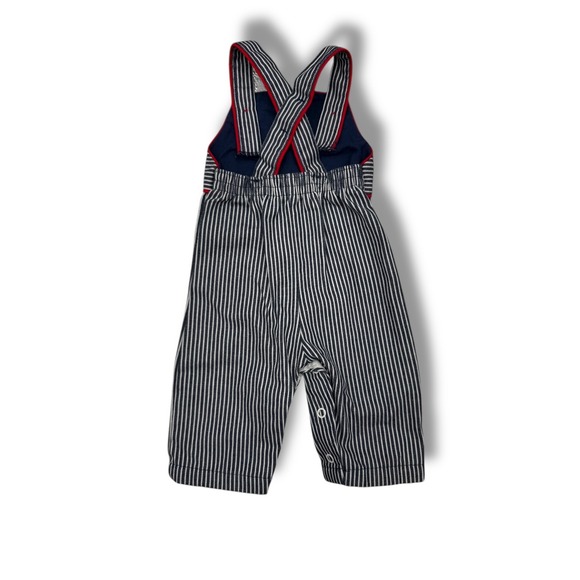 Health-Tex Vintage Overalls Baby Size 3 Months Striped Truck Embroidery 1980s - Picture 2 of 4